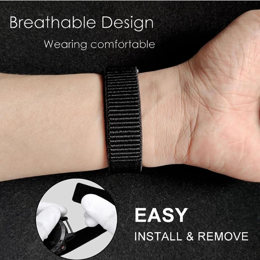 Black Abanen Hook & Loop watch Band